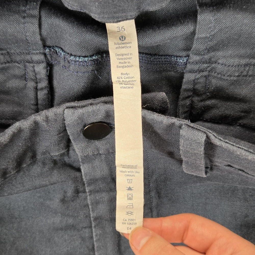 Lululemon Shorts Mens 36 Gray Commission Chino Canvas Casual Stretch - Picture 5 of 8